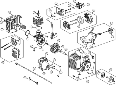 Engine Assembly Diagram and Parts List for 41DDZ03C758 Murray Trimmer