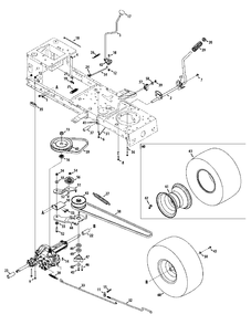Transmission Drive Assembly Diagram and Parts List for (13AC76LF058)(2012) Murray Lawn Tractor