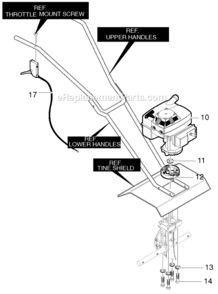 Page A Diagram and Parts List for  Murray Cultivator