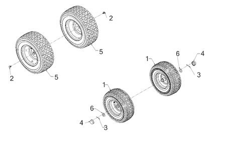 Wheels Diagram and Parts List for 2020 Murray Lawn Tractor