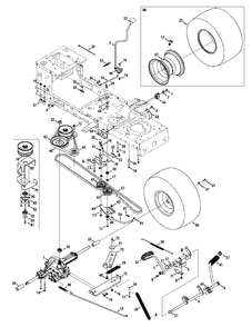 Transmission Drive Assembly Diagram and Parts List for 2012 Murray Lawn Tractor
