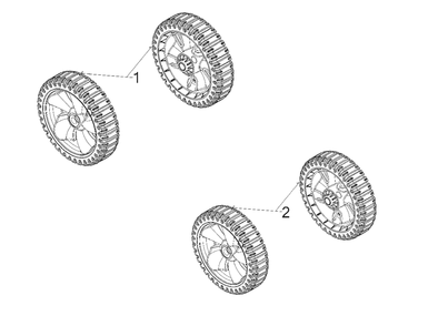 Wheels Diagram and Parts List for 2019 Murray Lawn Mower