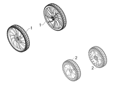 Wheels Diagram and Parts List for 2019 Murray Lawn Mower