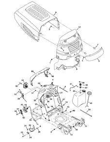 Hood And Grille Diagram and Parts List for 2012 Murray Lawn Tractor