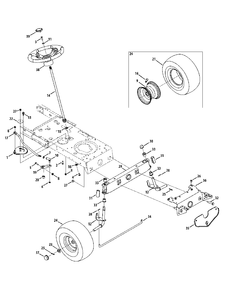 Front End Steering Diagram and Parts List for (13AC76LF058)(2012) Murray Lawn Tractor