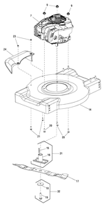 Deck And Engine Group (866079) Diagram and Parts List for (866079-00)(2016) Murray Lawn Mower