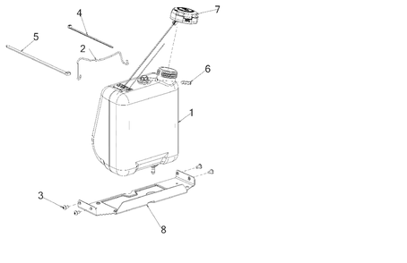 Fuel Tank Diagram and Parts List for (13BC77LF058)(2018) Murray Lawn Tractor