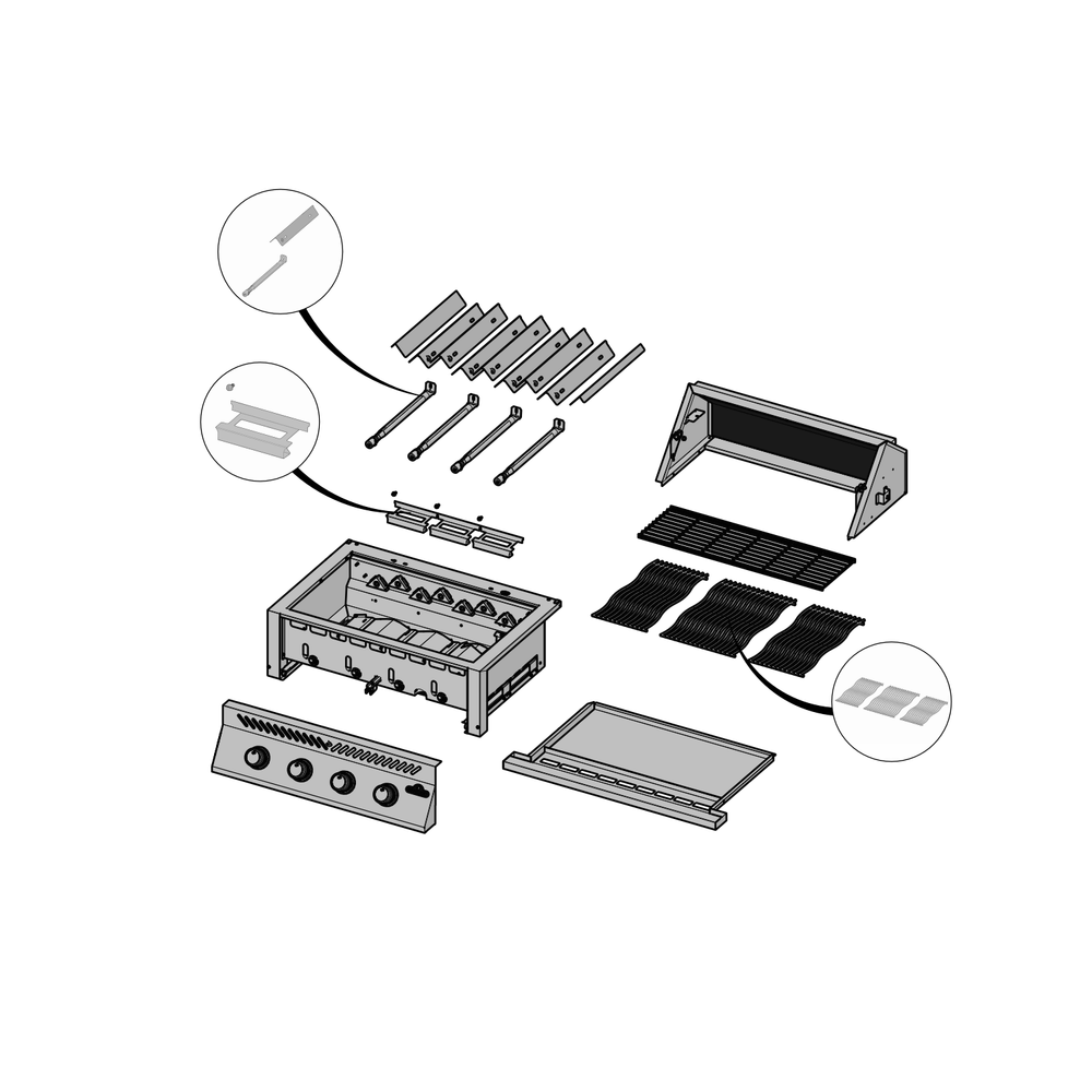 Base Diagram and Parts List for  Napoleon Built-In Cooking
