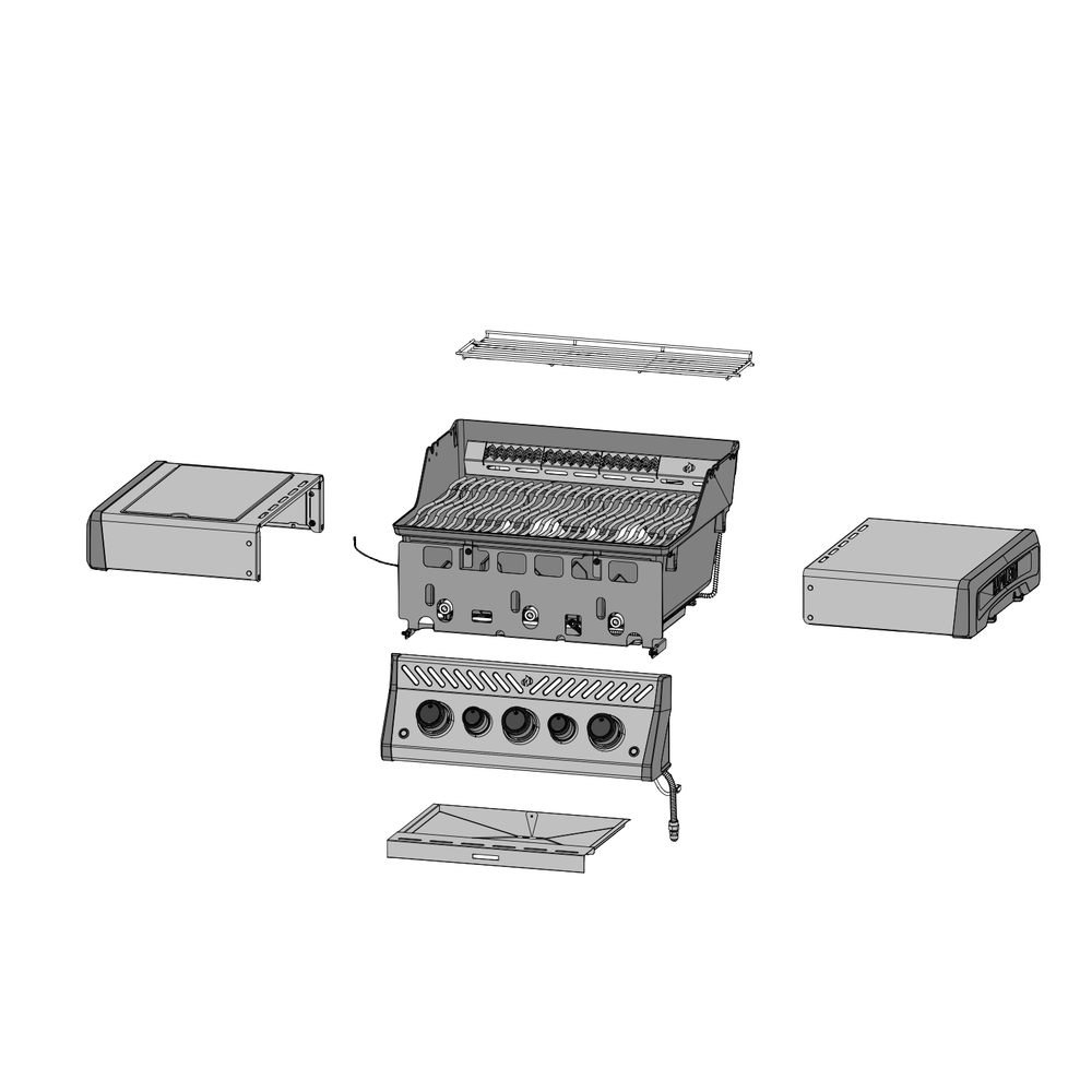 Base Diagram and Parts List for  Napoleon Built-In Cooking