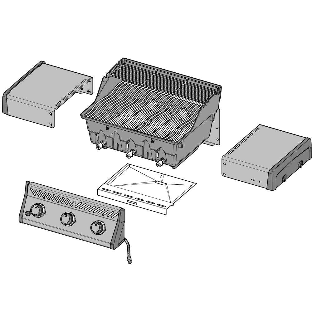 Base Diagram and Parts List for  Napoleon Built-In Cooking