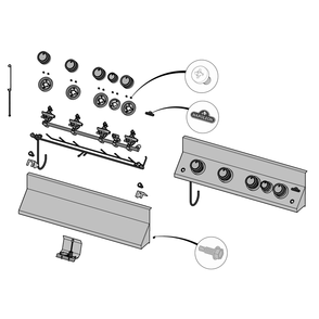 Control Panel Diagram and Parts List for  Napoleon Built-In Cooking