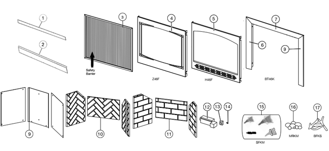 Part Location Diagram of MRKM Napoleon Mineral Rock Kit