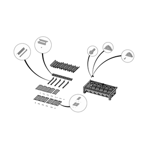 Base Assembly Diagram and Parts List for  Napoleon Built-In Cooking