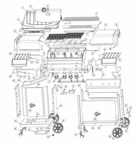Page A Diagram and Parts List for  Napoleon Grill