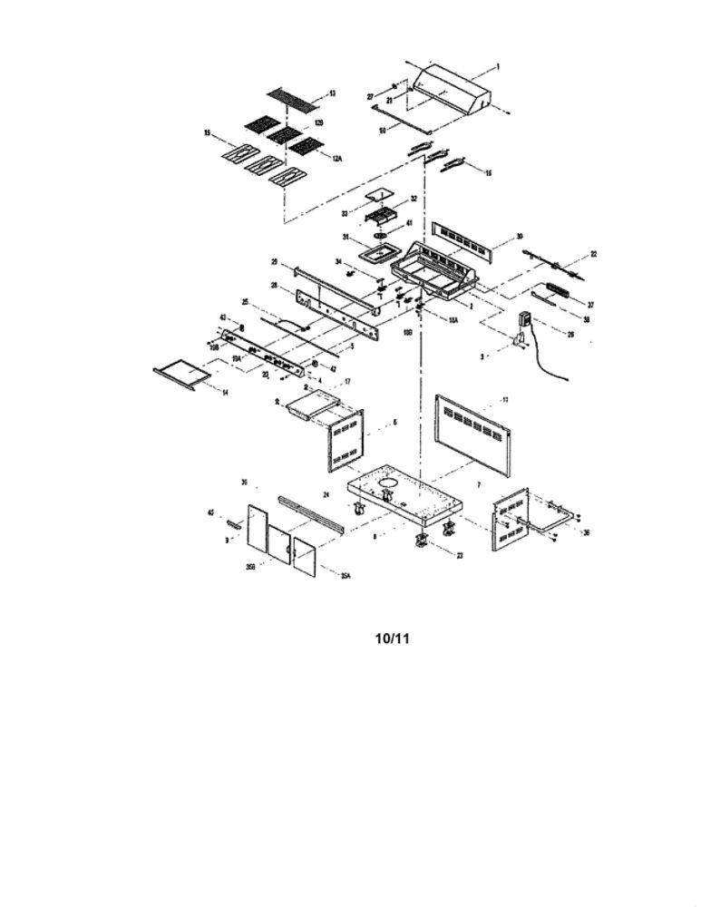 Gas Grill Diagram and Parts List for  Nexgrill Grill