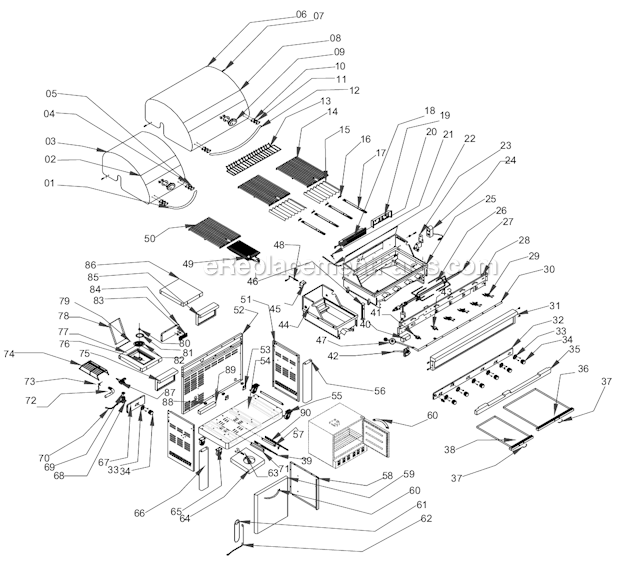 Page A Diagram and Parts List for  Nexgrill Grill