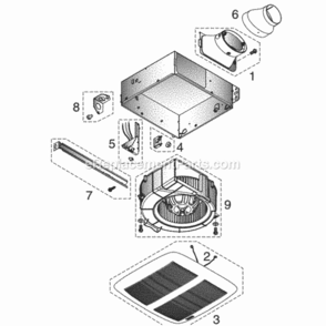 Part Location Diagram of S77001277 Broan Srv Assy Duct Connector