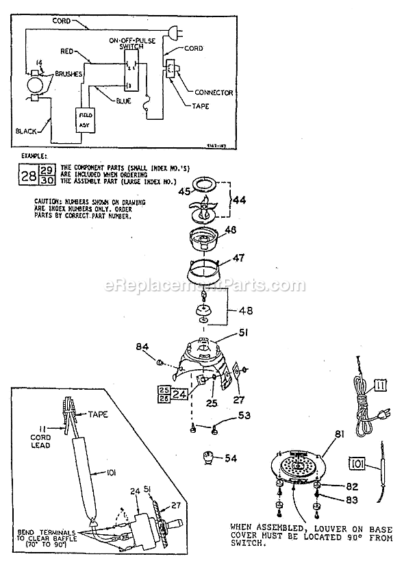 Page A Diagram and Parts List for  Oster Blender