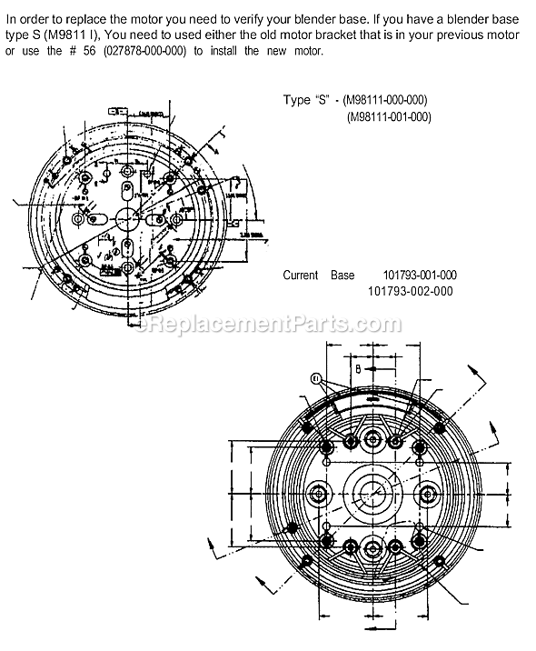 Page B Diagram and Parts List for  Oster Blender