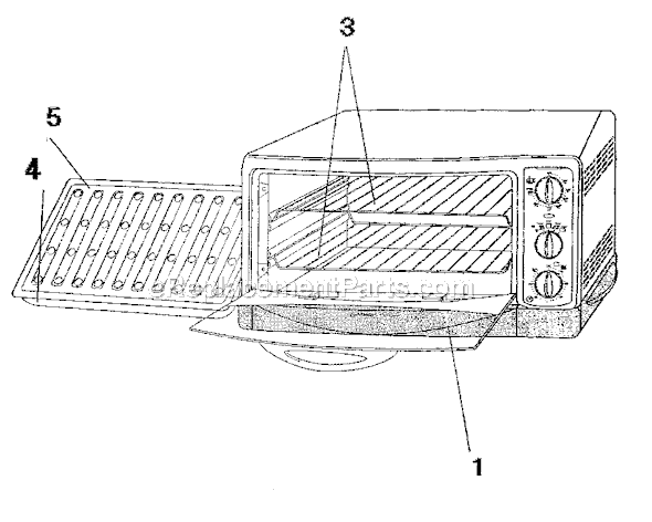 Page A Diagram and Parts List for  Oster Toaster