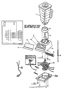 Page A Diagram and Parts List for  Oster Blender