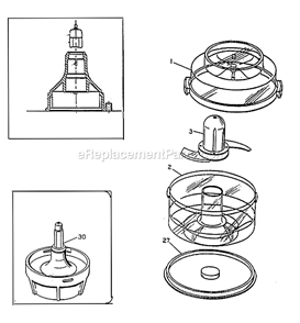 Page B Diagram and Parts List for  Oster Blender