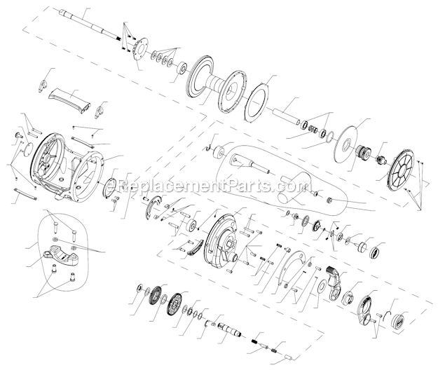 Page A Diagram and Parts List for  Penn Conventional Reels