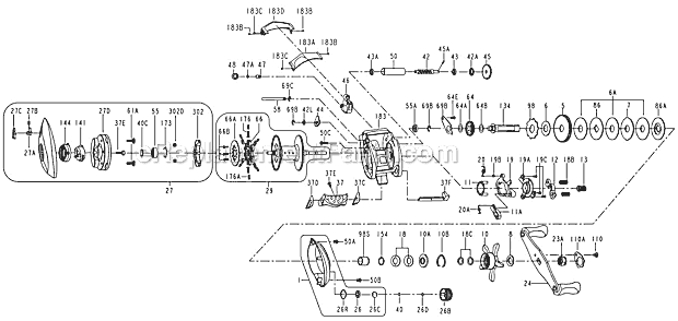 Page A Diagram and Parts List for  Penn Conventional Reels