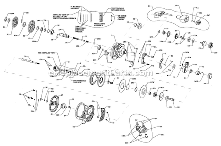 Page A Diagram and Parts List for  Penn Conventional Reels