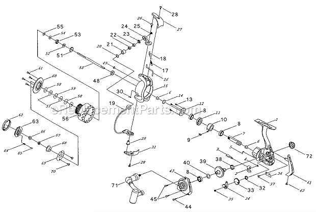 Page A Diagram and Parts List for  Pflueger Spinning Reels