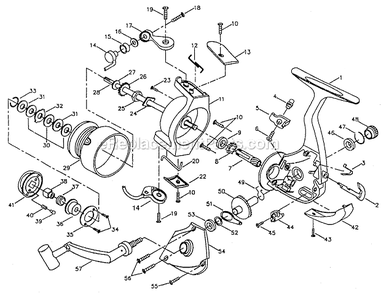 Page A Diagram and Parts List for  Pflueger Spinning Reels