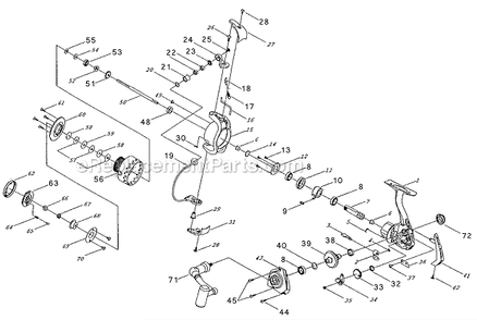 Page A Diagram and Parts List for  Pflueger Spinning Reels