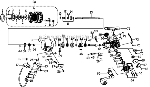 Part Location Diagram of 1224727 Pflueger Handle Assy