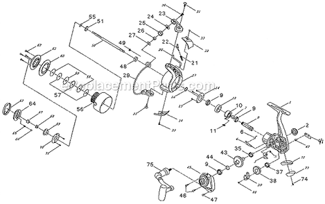 Page A Diagram and Parts List for  Pflueger Spinning Reels