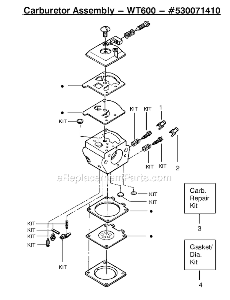 Page C Diagram and Parts List for Type 2 Poulan Chainsaw