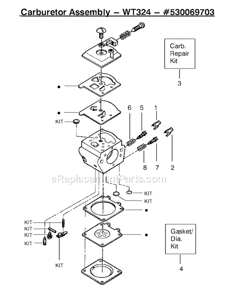 Page C Diagram and Parts List for Type 1 Poulan Chainsaw