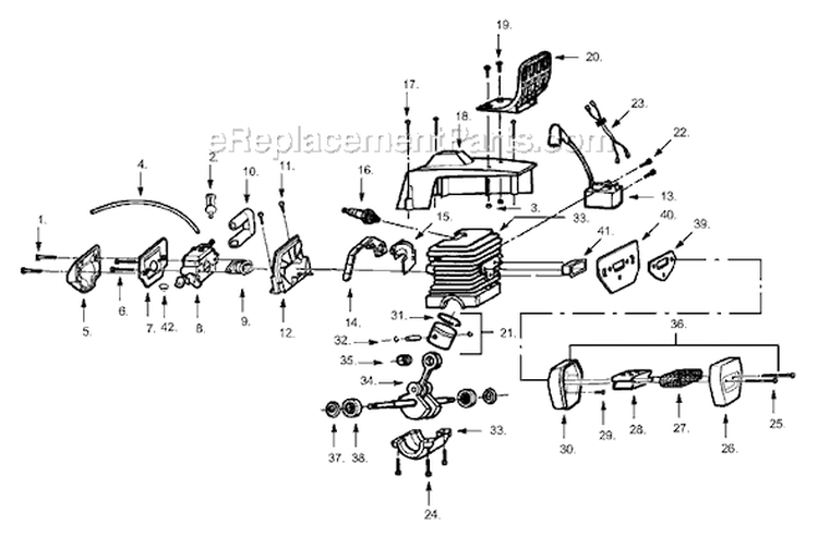 Page A Diagram and Parts List for  Poulan Chainsaw
