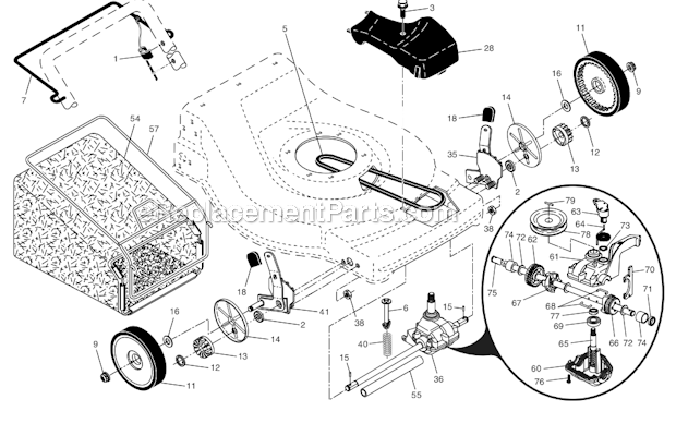Page B Diagram and Parts List for  Poulan Lawn Mower