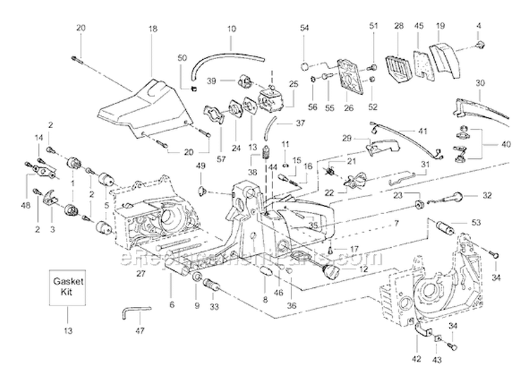 Page B Diagram and Parts List for  Poulan Chainsaw