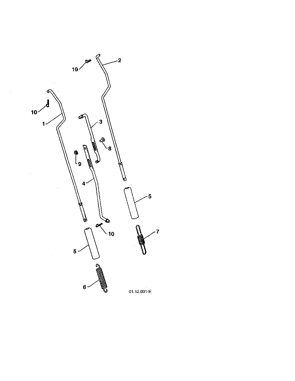 Impeller & traction rods Diagram and Parts List for  Poulan Snow Blower