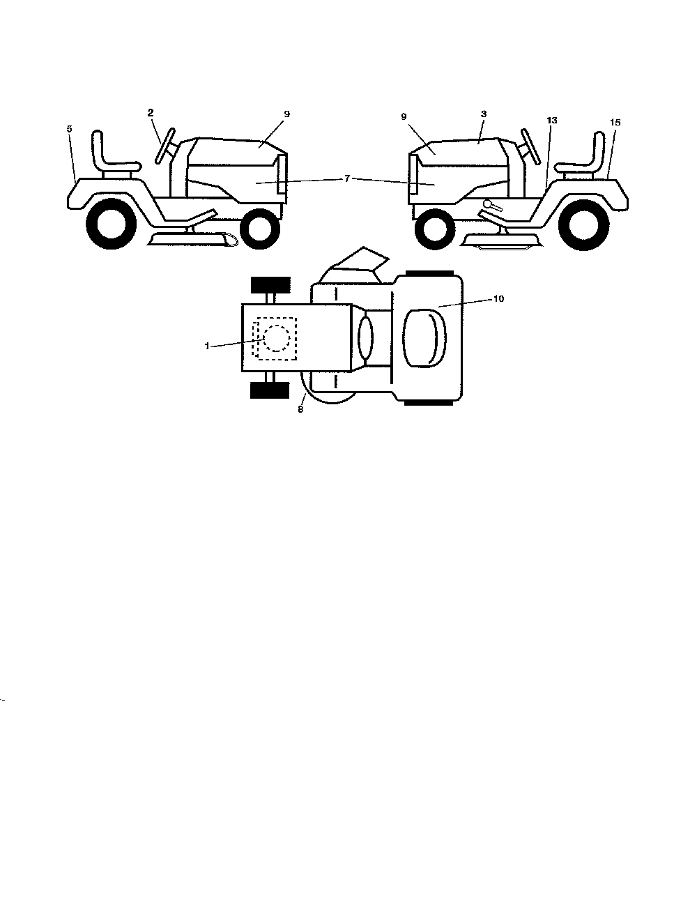 Decals Diagram and Parts List for  Poulan Lawn Tractor