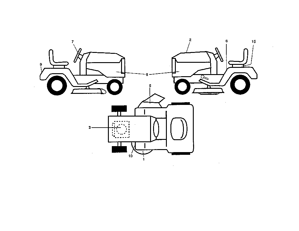 Decals Diagram and Parts List for  Poulan Lawn Tractor