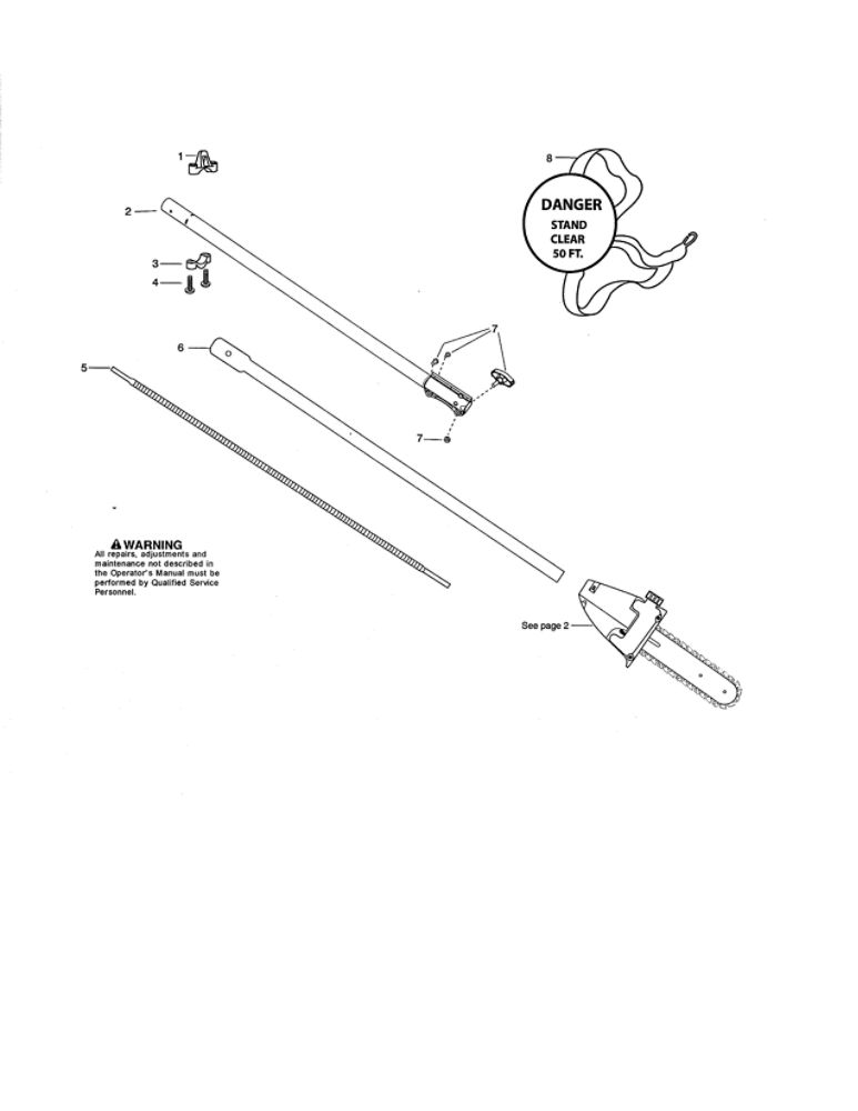 Flexshaft/Shoulder Strap Diagram and Parts List for TYPE 2 Poulan Trimmer