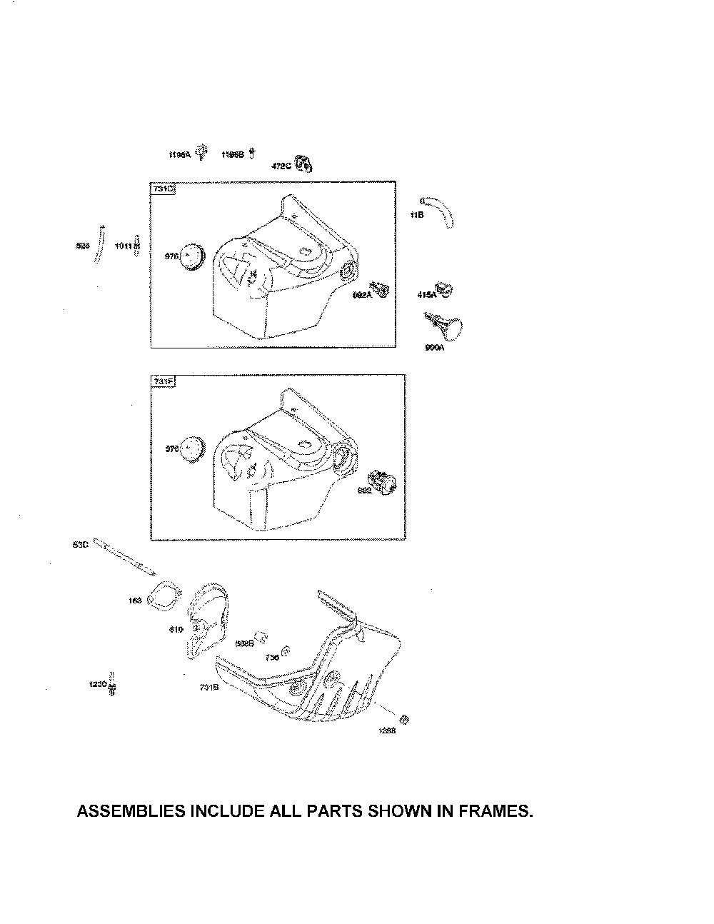 Hood Diagram and Parts List for  Poulan Snow Blower