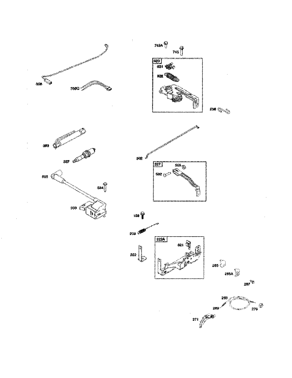 Electrical system/armature Diagram and Parts List for  Poulan Lawn Mower