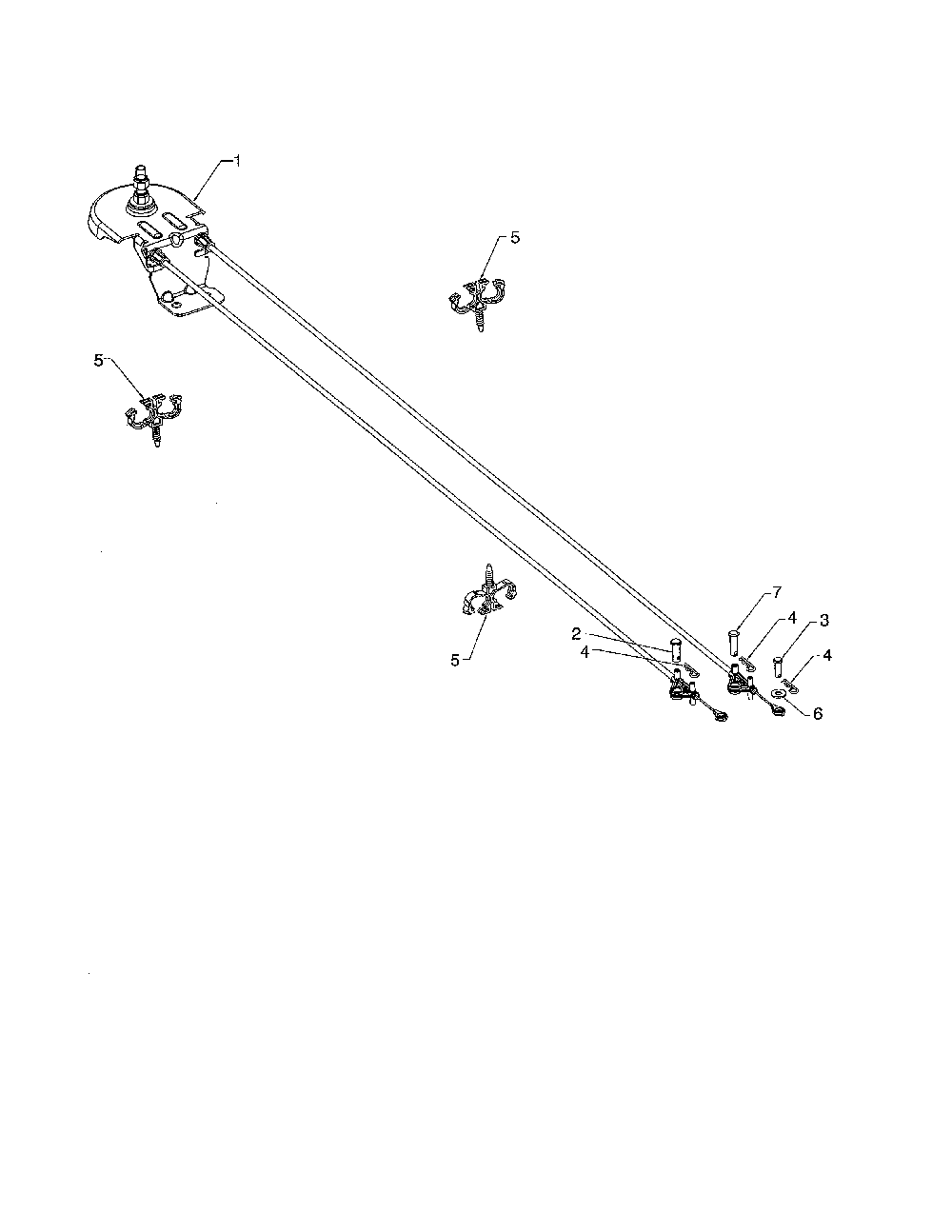 Cable chute rotator Diagram and Parts List for  Poulan Snow Blower