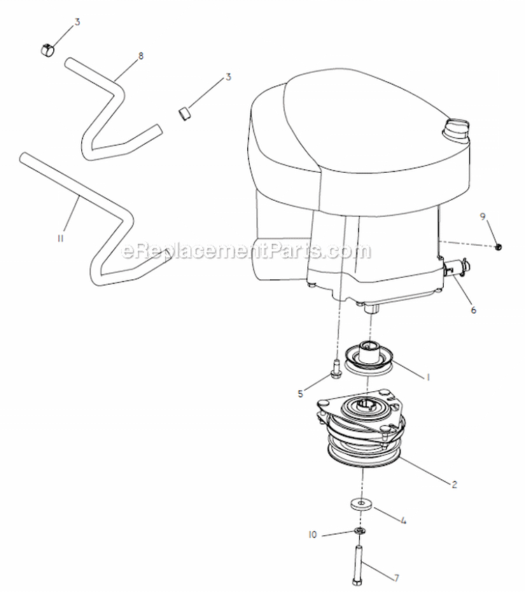 Engine Diagram and Parts List for  Poulan Lawn Tractor