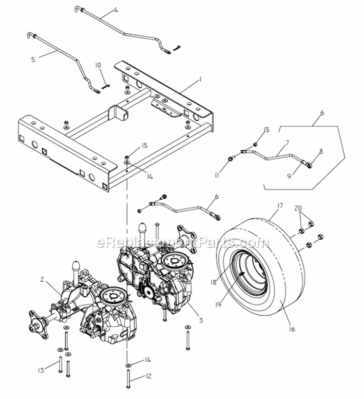 Ezt Diagram and Parts List for  Poulan Lawn Tractor