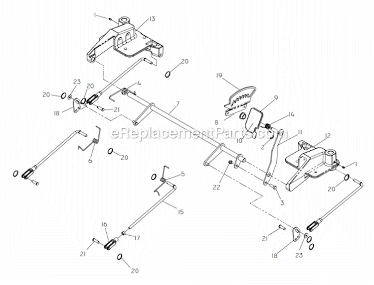 Mower LiftDeck Lift Diagram and Parts List for  Poulan Lawn Tractor