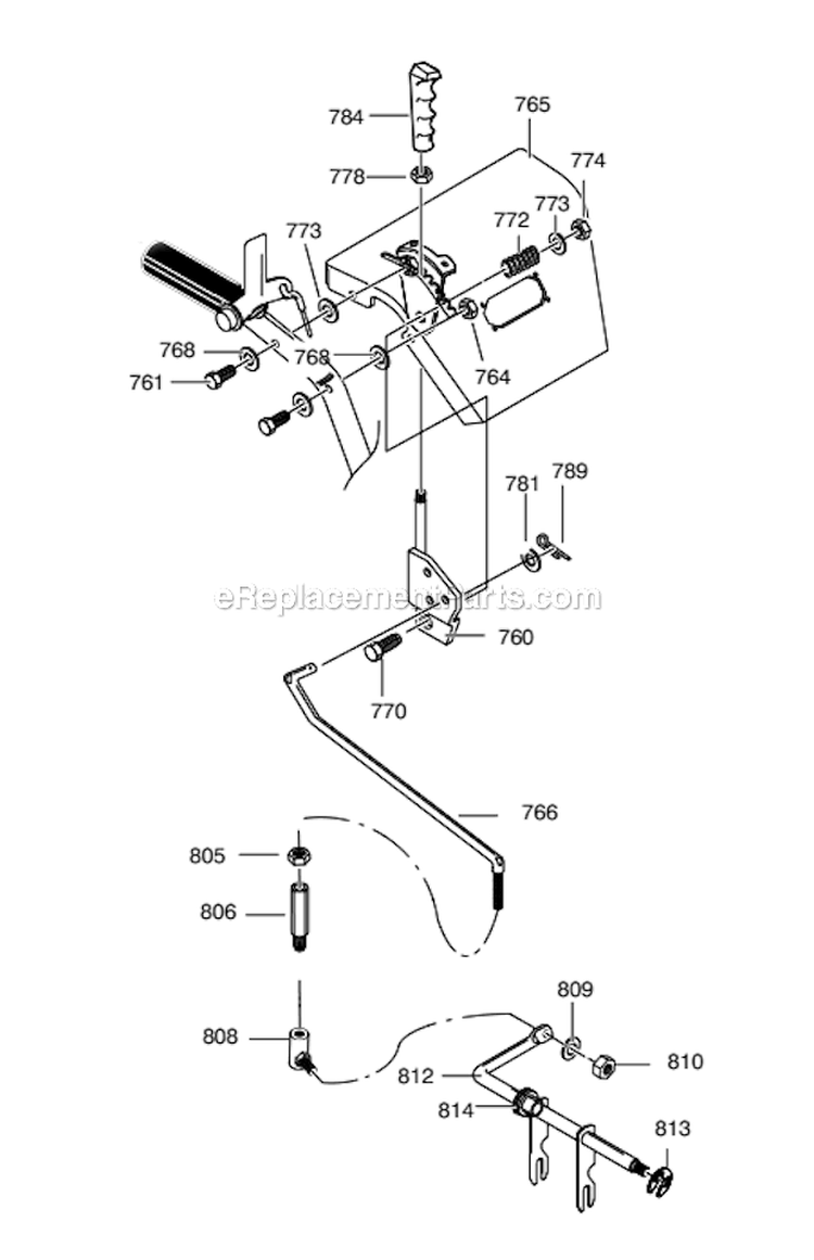 Control Panel Assembly Diagram and Parts List for  Poulan Snow Blower